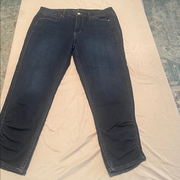White House Black Market Dark Blue Ankle Jeans - Picture 3 of 5